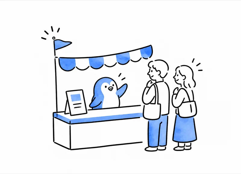 イベント接客を表すイラスト